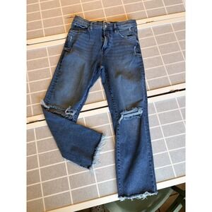 Kensie Jeans Womens 10/30 Vintage Luxe High Rise Slim Straight Distressed